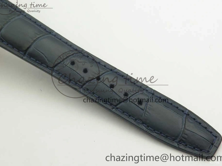 MIROTIME 0111 Cozy Portuguese Tourbillon IW5463 SS ZF Best Edition White Dial Blue Hands on Blue Leather Strap 7172